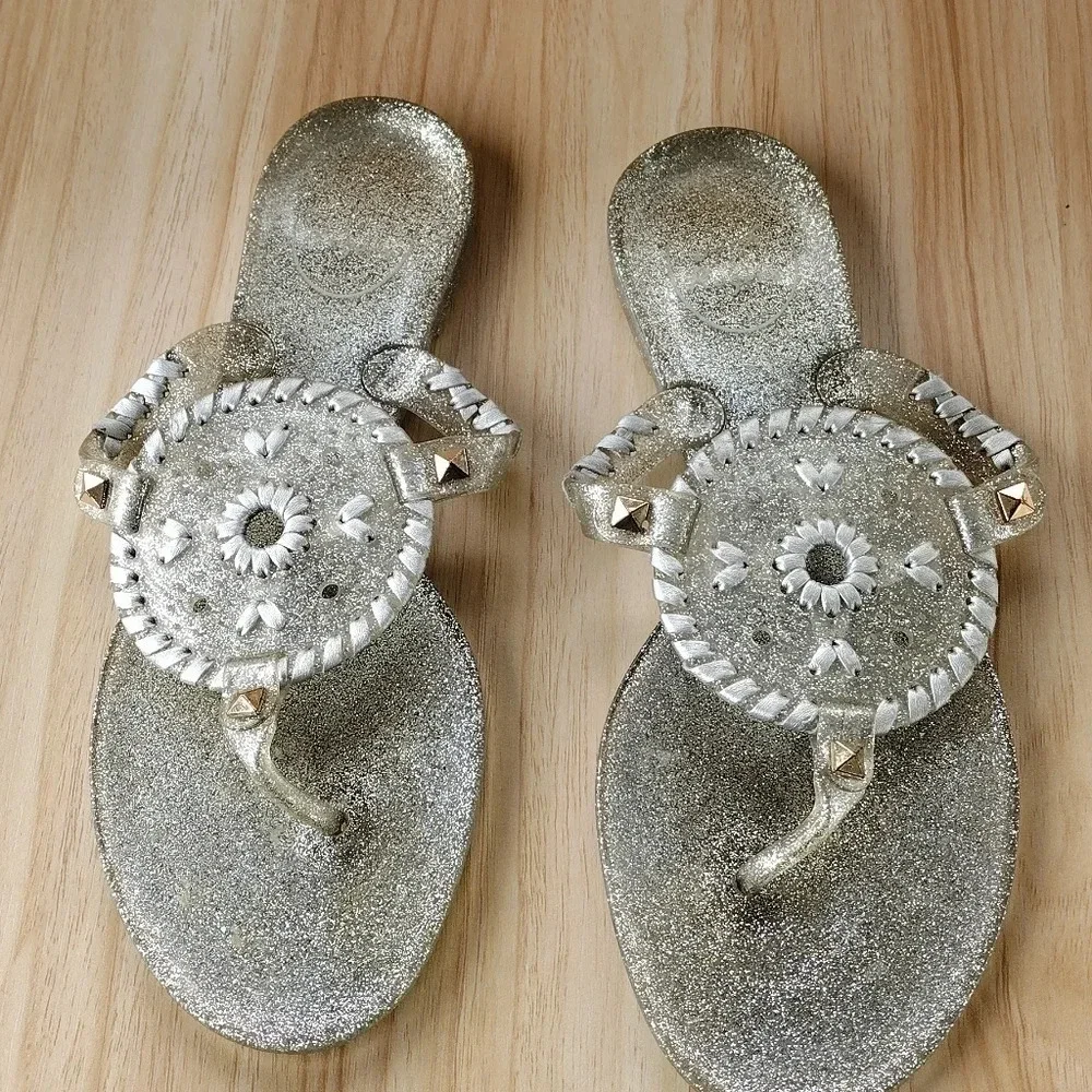 Jack Rogers Sparkle Georgica Jelly Sandal  Flip Flops Size 7 - Picture 5 of 7